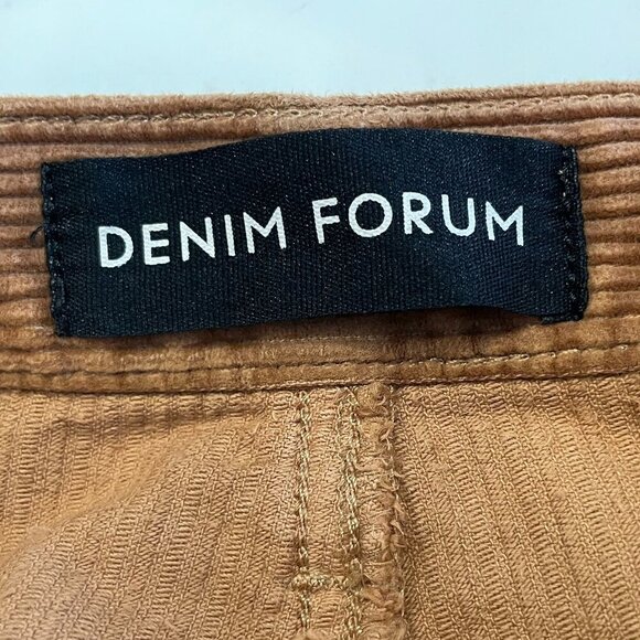 Denim Forum The Joni Hi Rise Loose Corduroy Cotton Pants Golden Brown Sz 26 - Picture 10 of 16